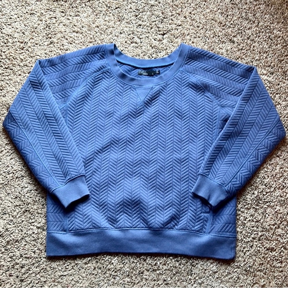 Prana Silverspring Crewneck Sweater Large Dusk Blue